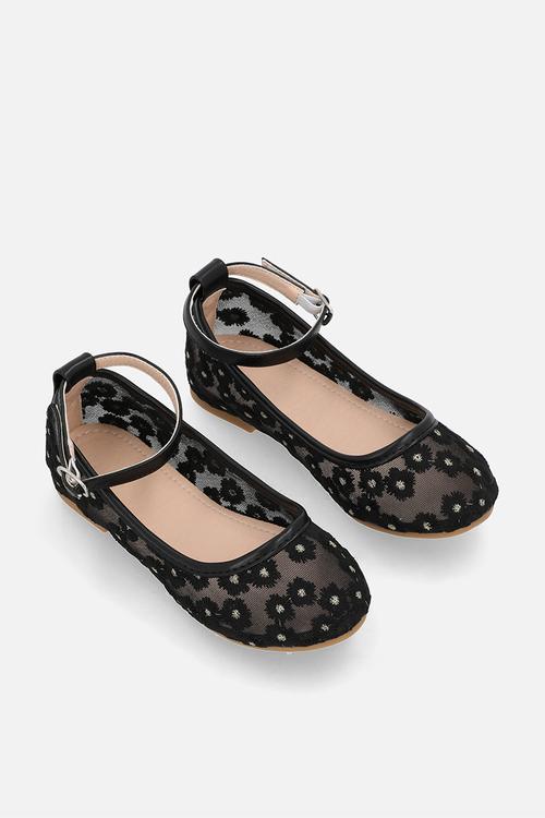 Daisy aop pumps - black