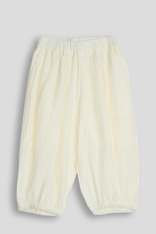 Elasticated waist pants - white