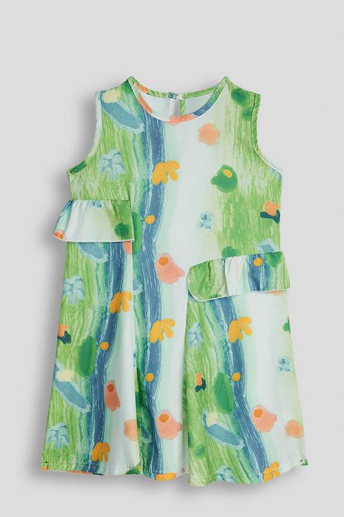 Abstract a-line dress - multi colour