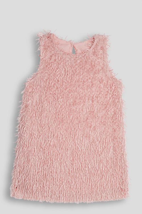 Eyelash fabric occasion shift dress - pink