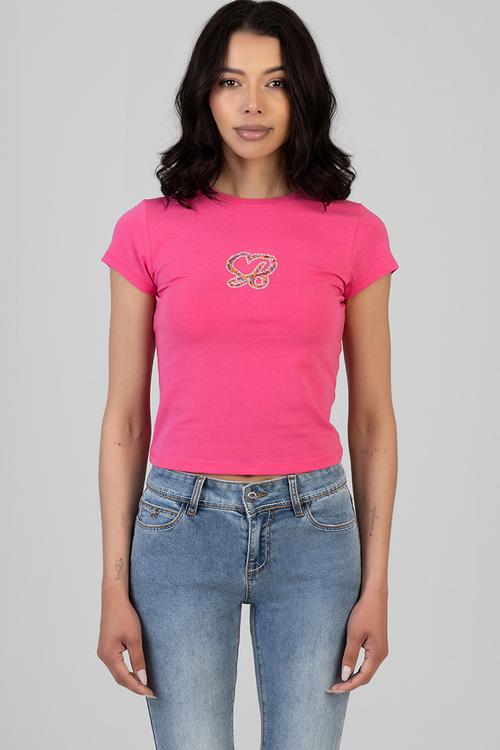 Wild Heart Baby T-shirt - Bright Pink
