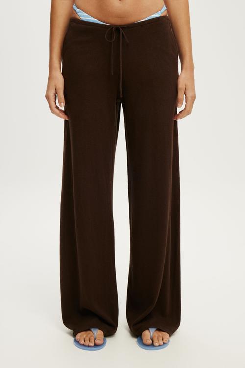 Maya Knit Relaxed Pant - Toffee Bean