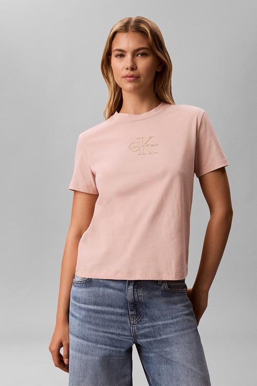 Ss classic foil monologo tee - tuscan wind