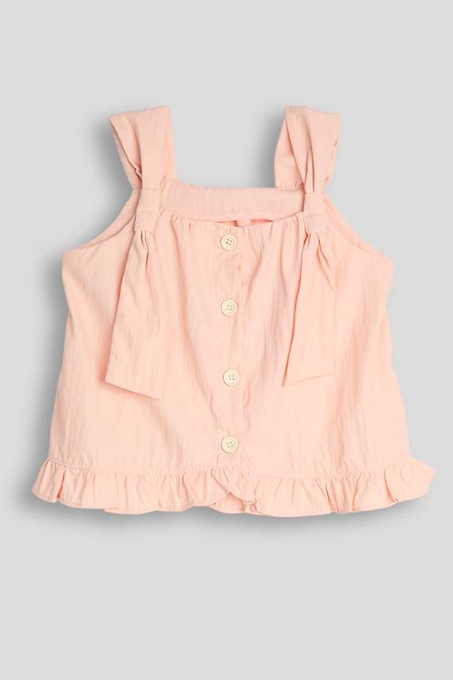 Knotted shoulder strap top - light pink