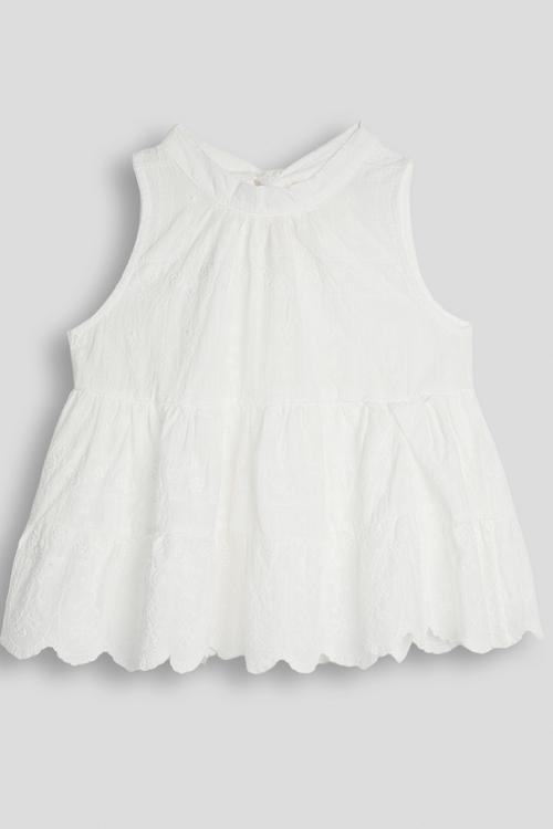 Anglaise boho-style tunic top - white