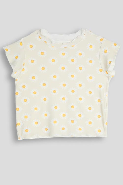 Daisy aop lettuce hem tee - multi