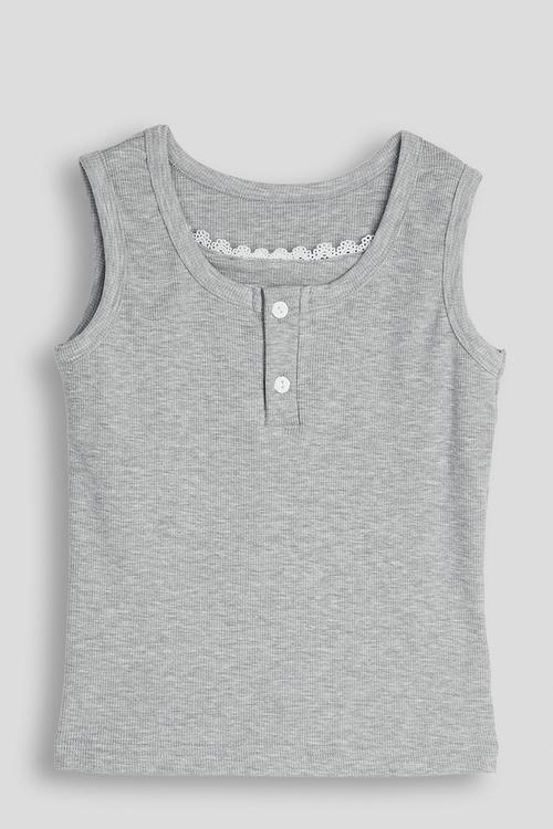 Henley-style tank top - grey