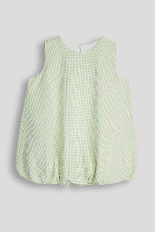 Check bubble hem top - light green