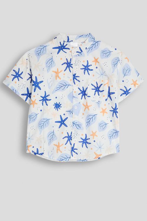 Leaf aop shirt - white