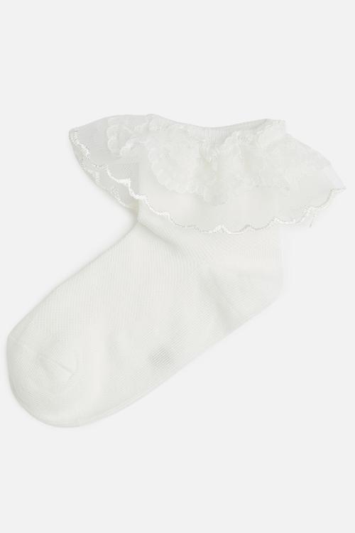 Lace frilled socks - pure white