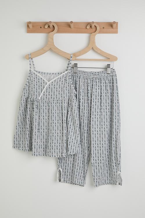 Aop cami top & pants pj set - grey
