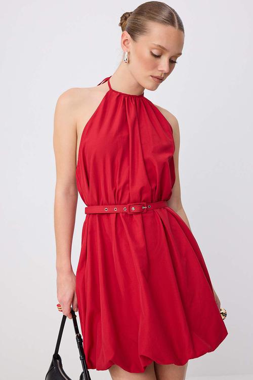 A-Line Mini Dress - Red