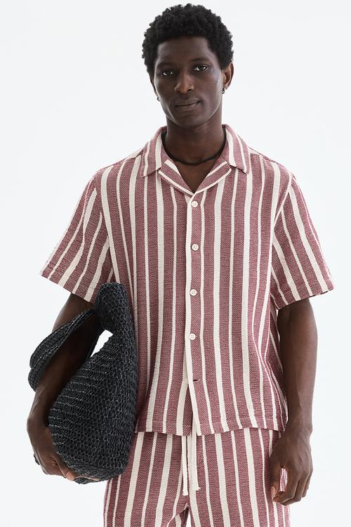 Regular fit shirt - dark red/striped