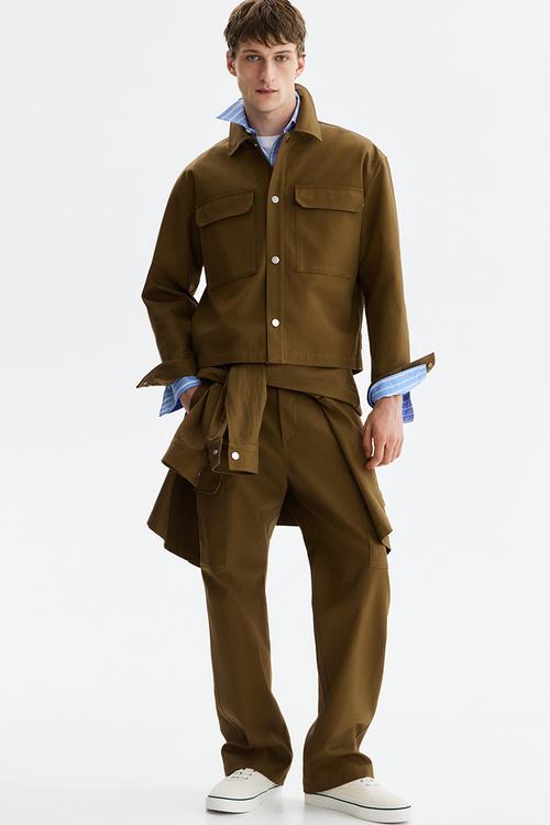 Relaxed fit cargo trousers - brown