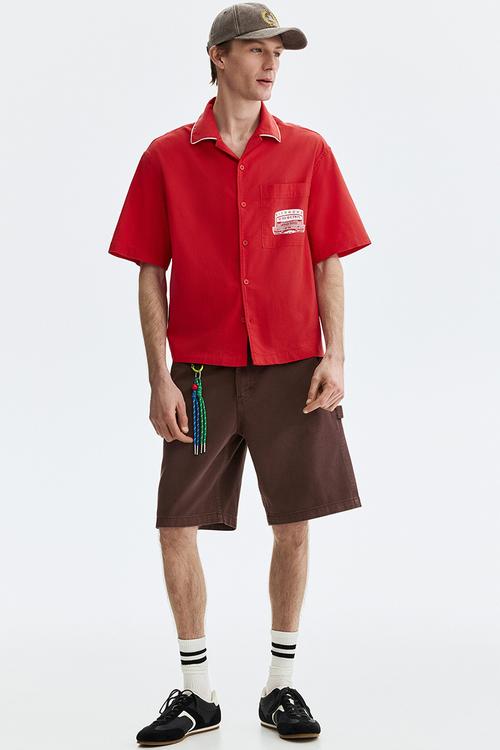 Relaxed fit carpenter shorts - brown