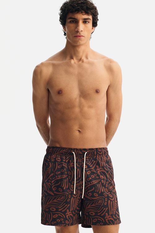 Patterned swim shorts - brown/patterned