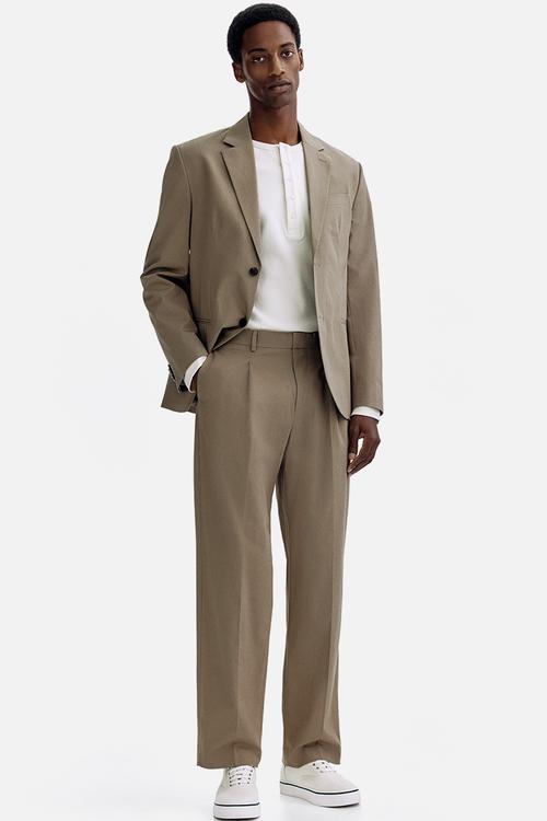 Regular fit suit trousers - khaki green