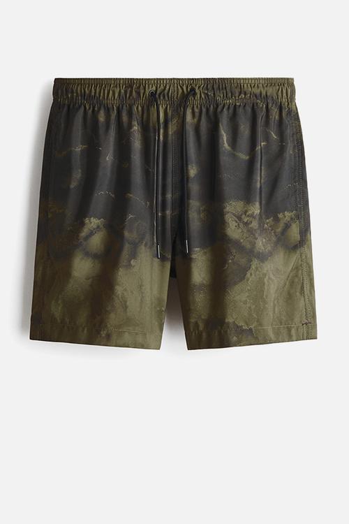 Swim shorts - khaki green/tie-dye