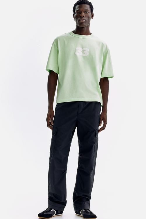 Regular fit cargo trousers - black