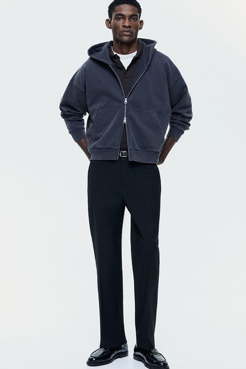 Regular fit tailored trousers - black