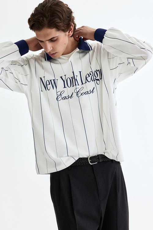 Loose fit football shirt - white/new york league