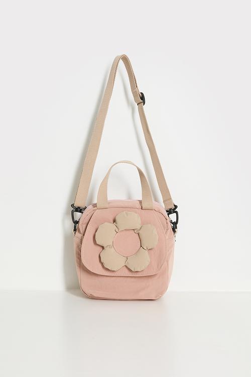 Padded flower applique backpack - dusty pink
