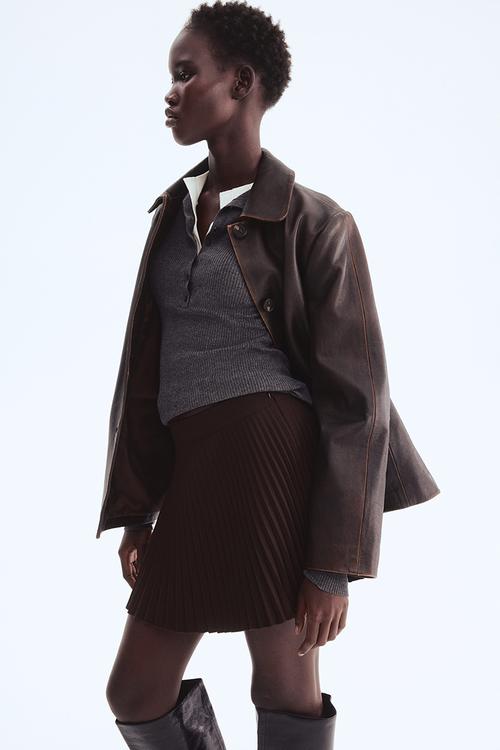 Pliss? mini skirt - dark brown