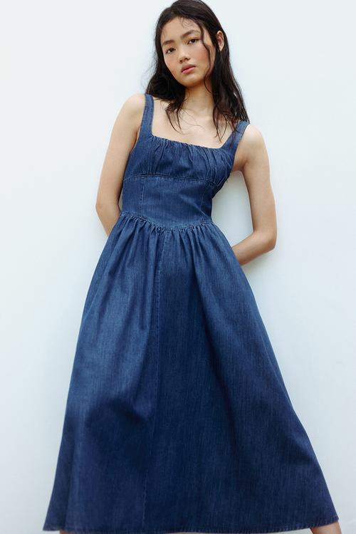 Denim midi dress - denim blue