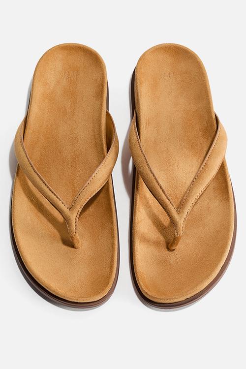 Footbed flip-flops - mustard yellow