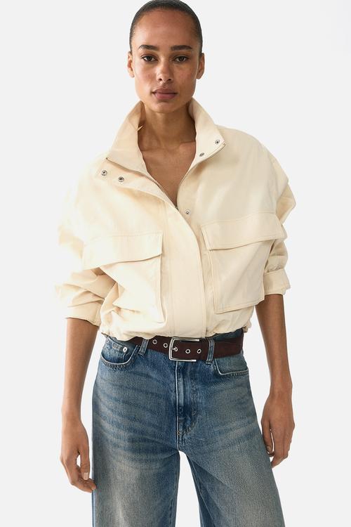 Oversized utility jacket - light yellow
