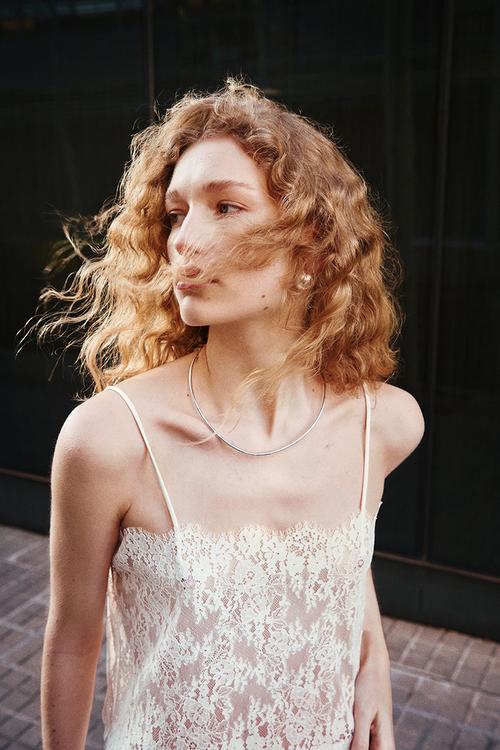 Lace strappy top - white