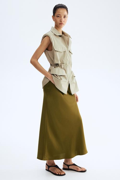 Midi skirt - olive green