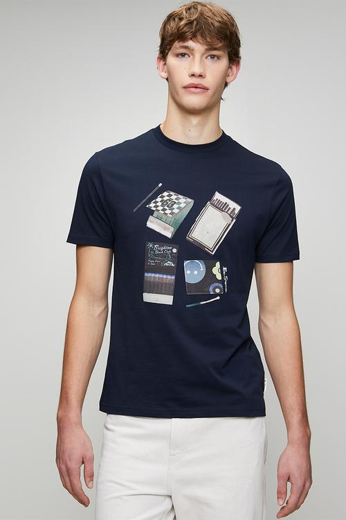 Match Box Tee-Navy