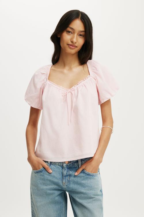 The Daydream Babydoll Top - Flamingo Fizz