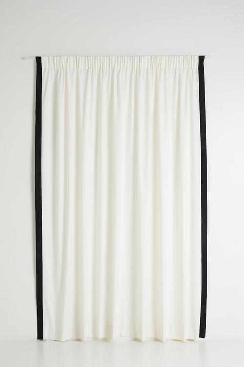Chanel Colourblock - White & Black Dimout Taped Curtain