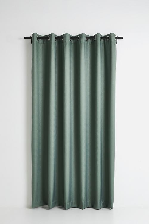 Lola Sage Duo Texture Lined Curtain Eyelet - Sage Green
