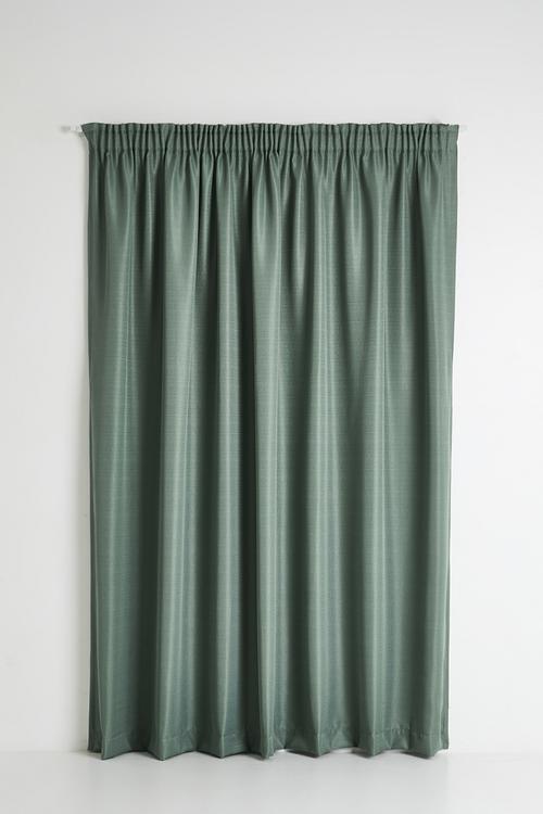 Lola Sage Duo Texture Lined Curtain Taped - Sage Green