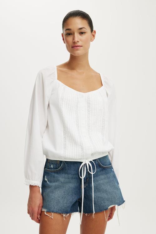Goldie Long Sleeve Blouse - White