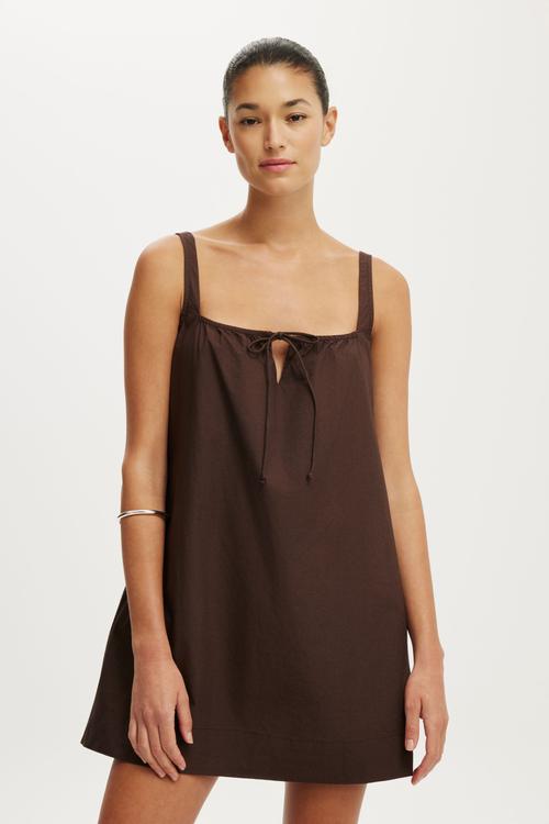 Willow Mini Dress - Dark Oak