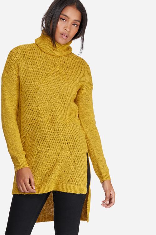 Raven posh slit roll neck knit