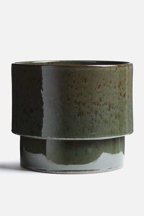 Extra-large terracotta plant pot  - green