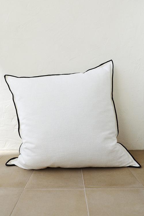 Linen-blend cushion cover - white