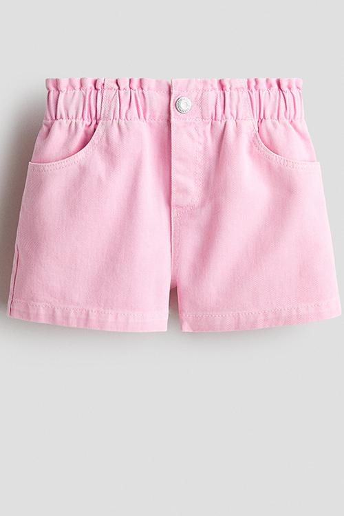 Loose fit denim shorts - light pink