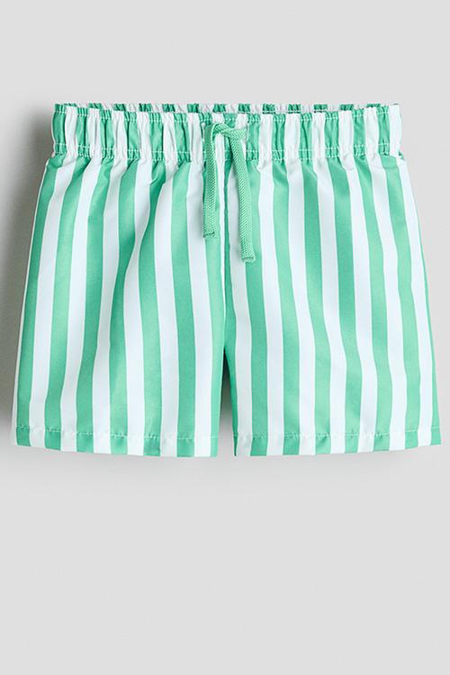 Printed swim shorts - green/striped