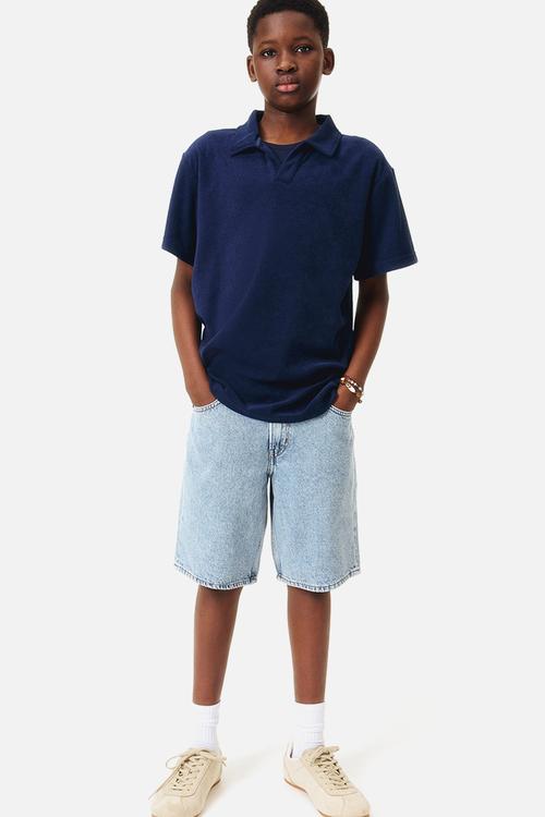 Loose-fit denim shorts - light denim blue