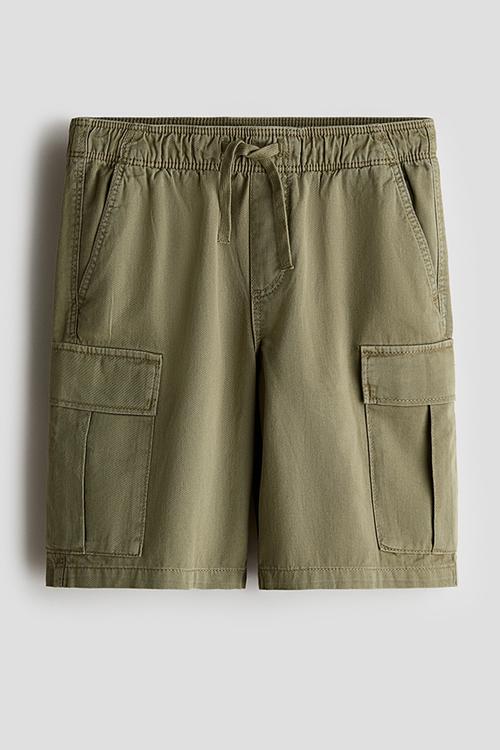 Cargo twill shorts - khaki green