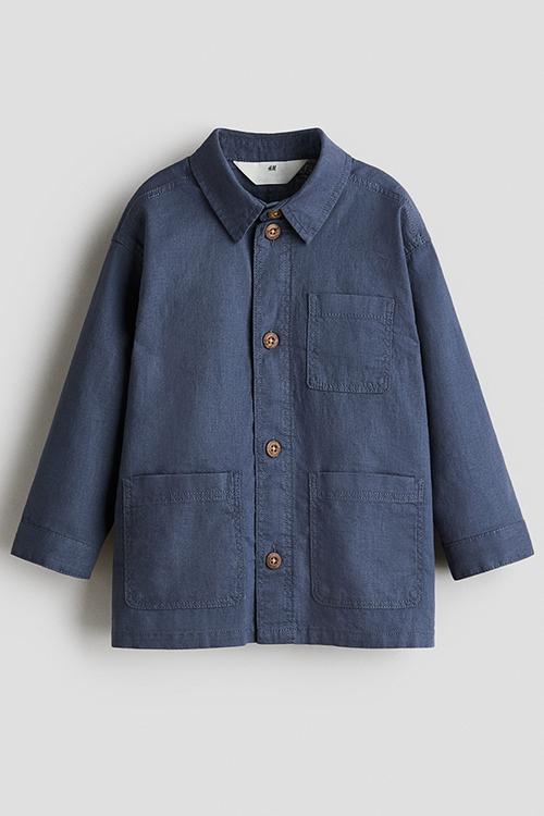 Linen overshirt - dark blue