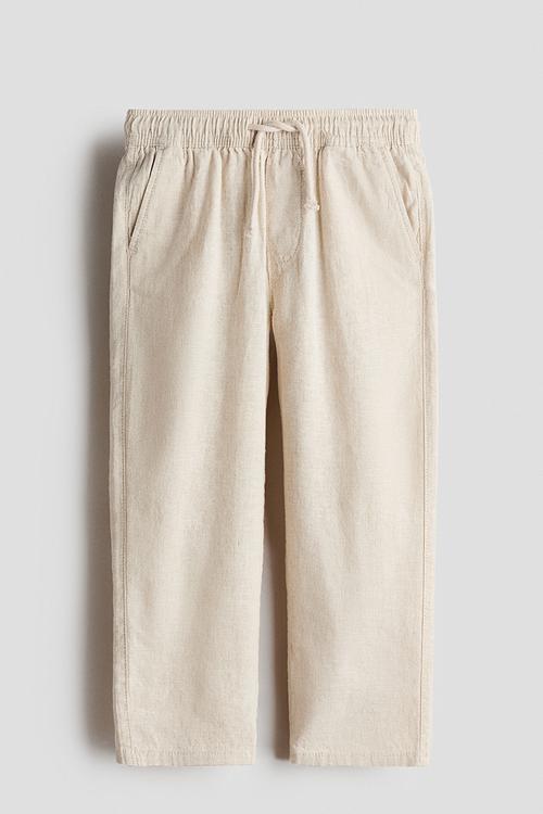 Linen-blend trousers - light beige