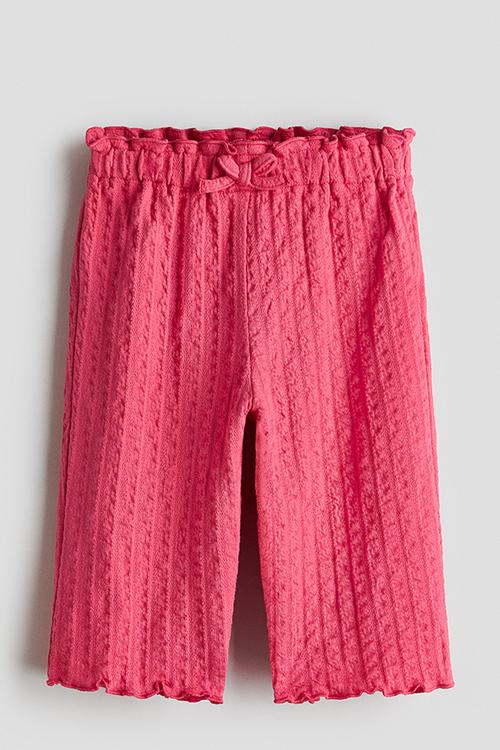 Textured jersey trousers - raspberry pink