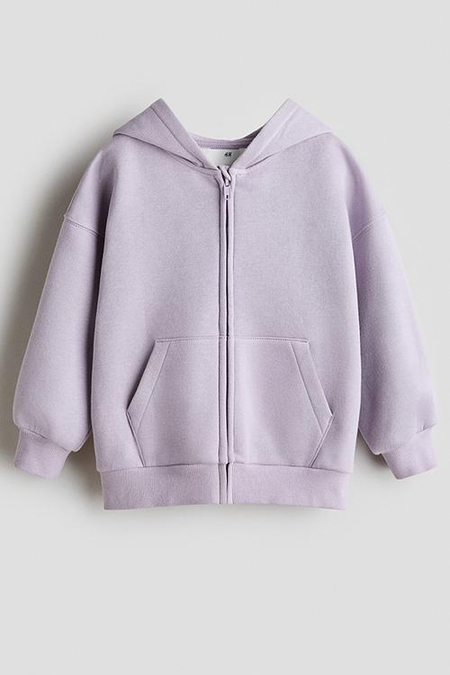 Oversized zip-through hoodie - light purple